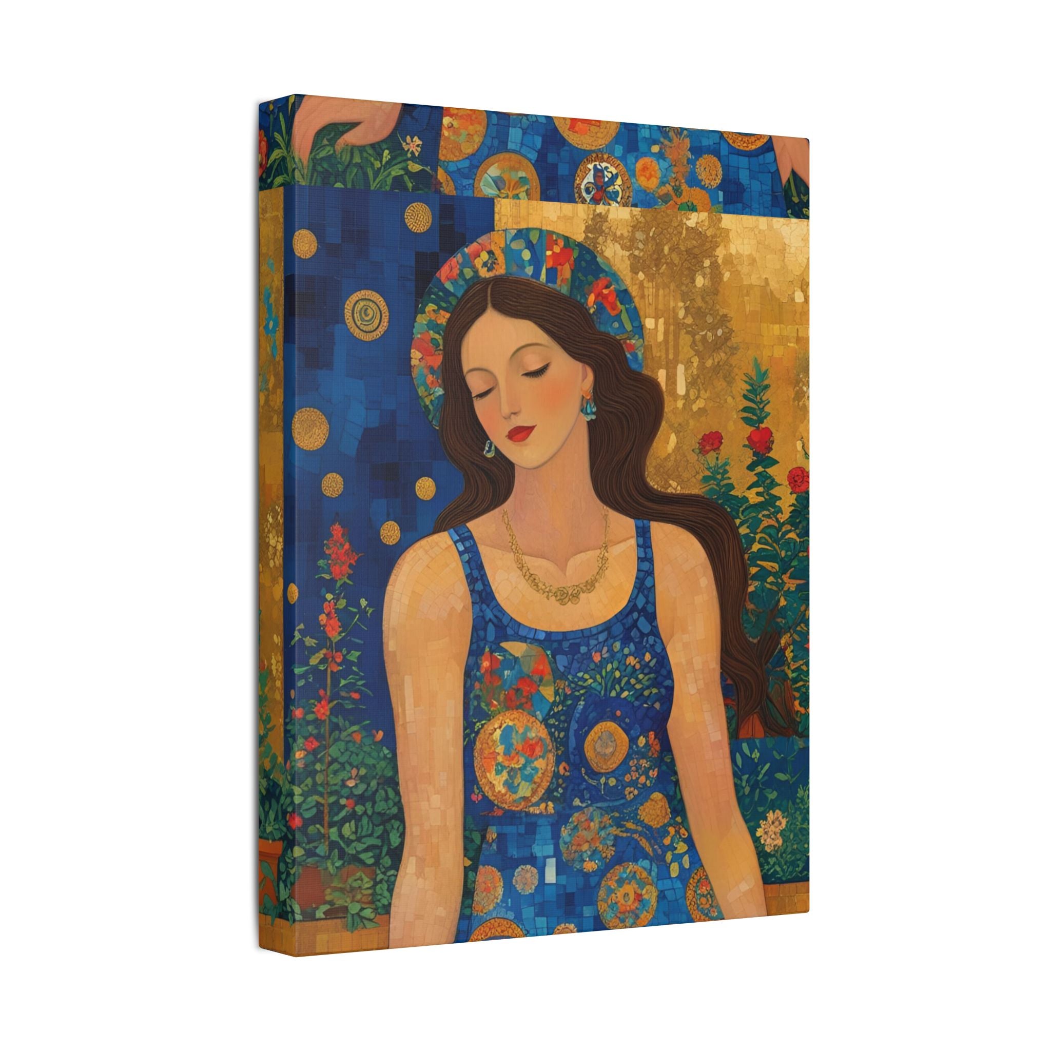 Klimt Floral Canvas Art - Colorful Floral Wall Decor Inspired by Klimt - Rosetta Creative Boutique